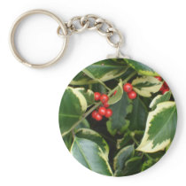 variegated holly key chain