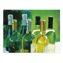 Variety of wine bottles post card