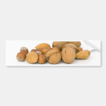 Various Nuts Including Hazelnuts Walnuts And Almon Bumper Sticker