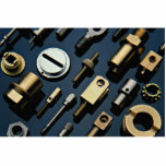 Various small nuts, bolts and screws photo sculptures