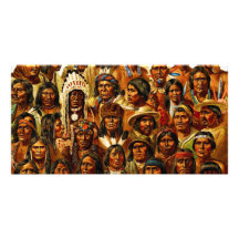 Various Tribes of Native American Indians Collage Photo Card Template