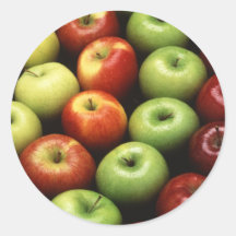 Various Types of Apples Round Sticker