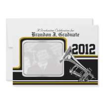 Varsity Band Trumpet Graduation Photo Gold