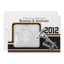 Varsity Band Trumpet Graduation Photo Orange