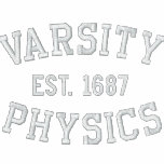 VARSITY, PHYSICS, EST. 1687 black and white Embroidered Shirt