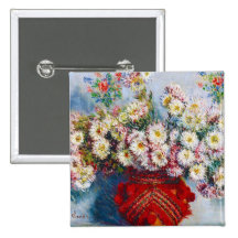 Vase of Chrysanthemums Claude Monet Pin