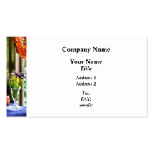 Vase of Flowers and Mug By Window Business Card Templates