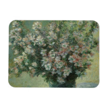 Vase of Flowers by Claude Monet, Vintage Floral Rectangular Magnet