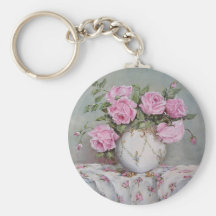 Vase of Roses Keychain