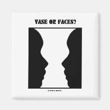 Vase Or Faces? (Optical Illusion) Refrigerator Magnet
