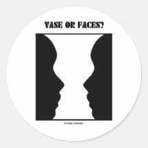 Vase Or Faces? (Optical Illusion) Round Stickers