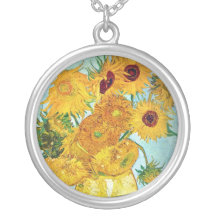 Vase with 12 Sunflowers2   Necklace