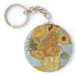 Vase With 12 Sunflowers By Vincent Van Gogh Keychain