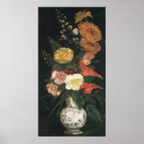 Vase with Asters and Silva  by Vincent van Gogh Print