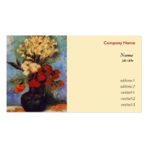 Vase with carnations and other flowers van Gogh Business Card Template