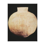 Vase with decorative carving, from Tell-Hassuna Stretched Canvas Print