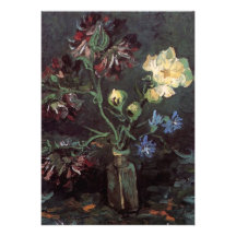 Vase with Myosotis and Peonies - Vincent van Gogh Personalized Invites