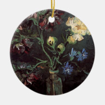 Vase with Myosotis and Peonies - Vincent van Gogh Ornaments
