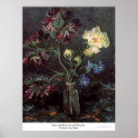 Vase with Myosotis and Peonies - Vincent van Gogh Poster