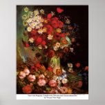 Vase with Poppies, Cornflowers, Peonies - van Gogh Poster