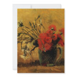 vase with red and white carnations, van Gogh invitations