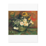 "Vase with Sunflowers, Roses and Other Flowers" Postcards
