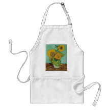 Vase with three sunflowers, Vincent van Gogh Apron