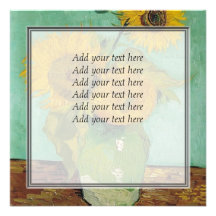 Vase with three sunflowers, Vincent van Gogh Personalized Invites