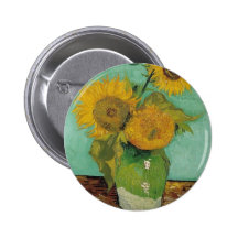 Vase with three sunflowers, Vincent van Gogh Pins