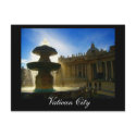 vatican city fountain postcards