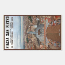 Vatican City - St Peters Square View Rectangle Stickers