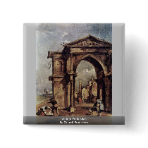 Veduta Fantastica By Guardi Francesco Pinback Buttons