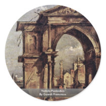Veduta Fantastica By Guardi Francesco Round Sticker