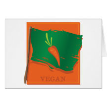 Vegan Carrot Flag Greeting Cards