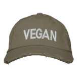 VEGAN Distressed White Thread embroidered hats