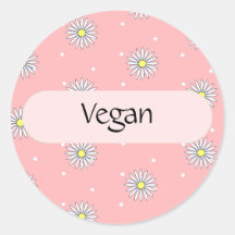 Vegan Food Label for Buffets and Picnics Round Stickers