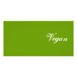 Vegan. Green. Slogan. Custom photo cards