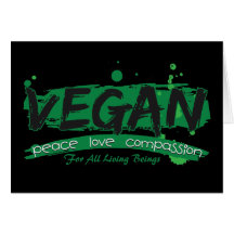 Vegan Peace Love Compassion Greeting Cards