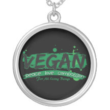 Vegan Peace Love Compassion Personalized Necklace