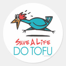 Vegan, Vegetarian Tofu Round Sticker