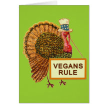 Vegans Rule Turkey Humour for Thanksgiving Cards