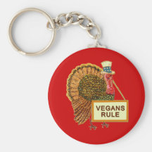 Vegans Rule Turkey Humour for Thanksgiving Key Chain