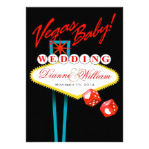 Vegas Baby! Wedding Save the Date black Custom Announcement