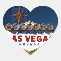 Vegas Sign Dusk Wedding Hearts Sticker