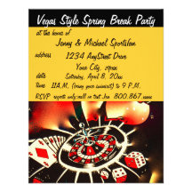 Vegas Style Spring Break  Party Personalised Invitations