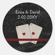 Vegas wedding envelope seal round stickers