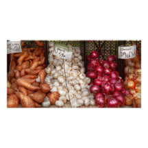 Vegetable - Sweet potatoes, Garlic, and Onions Photo Cards