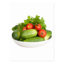 Vegetables on White Post Card
