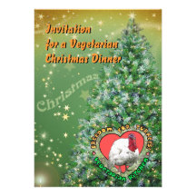 Vegetarian Christmas Dinner Custom Announcements