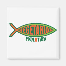 Vegetarian Evolution Refrigerator Magnets